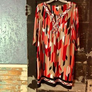 Aztec Multi Colored 3/4 Sleeve Dress